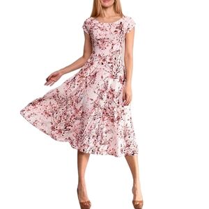 Floral Pink Midi Dress